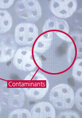 When contaminants land A section of Hyosung hollow yarn2